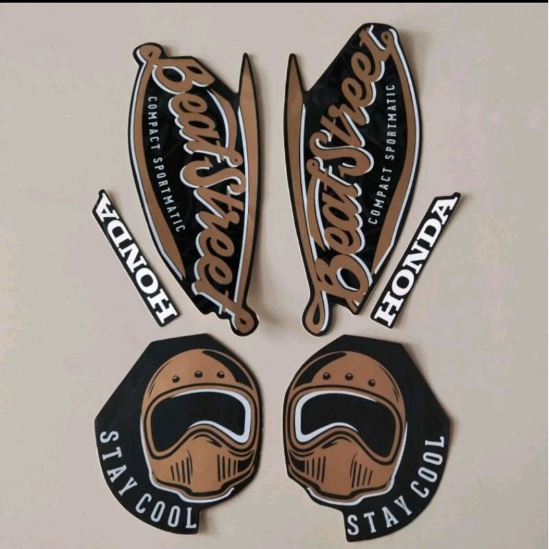 Striping motor / Les body Honda Beat street 2019 hitam dop