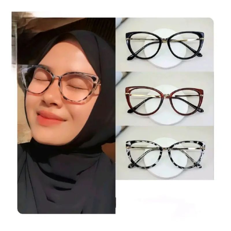 KACAMATA CAT EYE TERBARU ALL SIZE REQ MINS / NORMAL LENSA PHOTCROMIC 96602