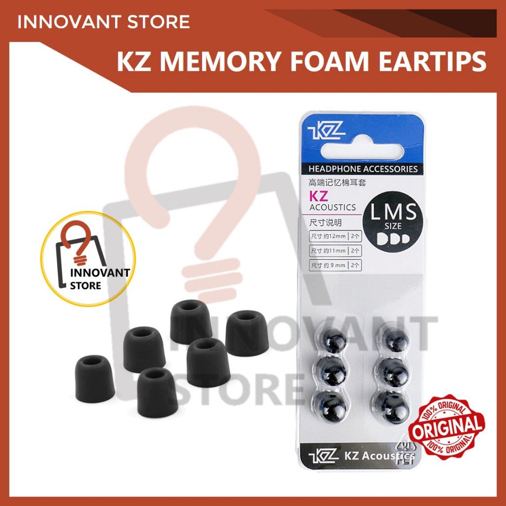 KZ Memory Foam Eartips Karet Busa Earphone Headset TWS Earbuds KZ