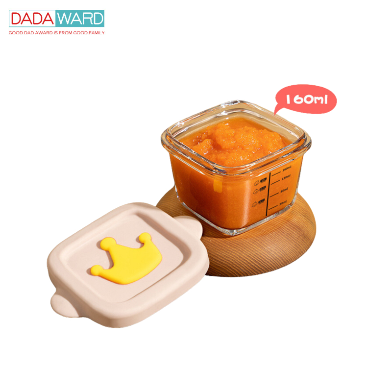 	 DADAWARD Tempat Kotak Mpasi Kaca Wadah Mpasi Kaca Penyimpanan Mpasi Glass Baby Food Container	