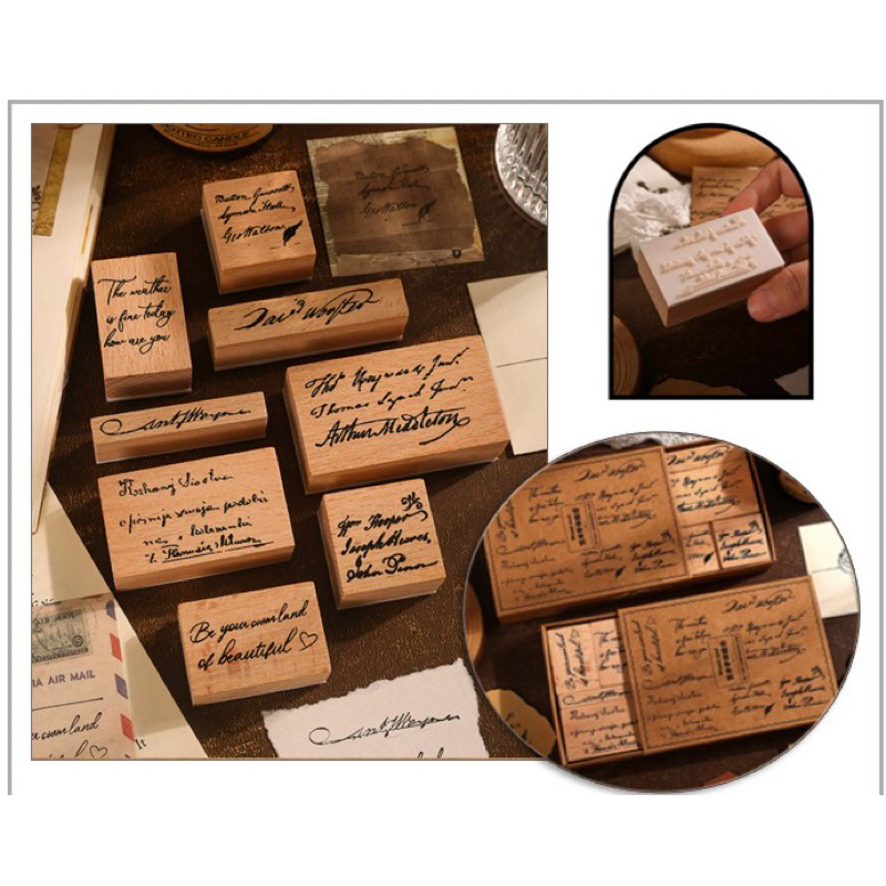 

ECER wooden stamp / stempel kayu rubber handwriting for scrapbook journal journaling bujo