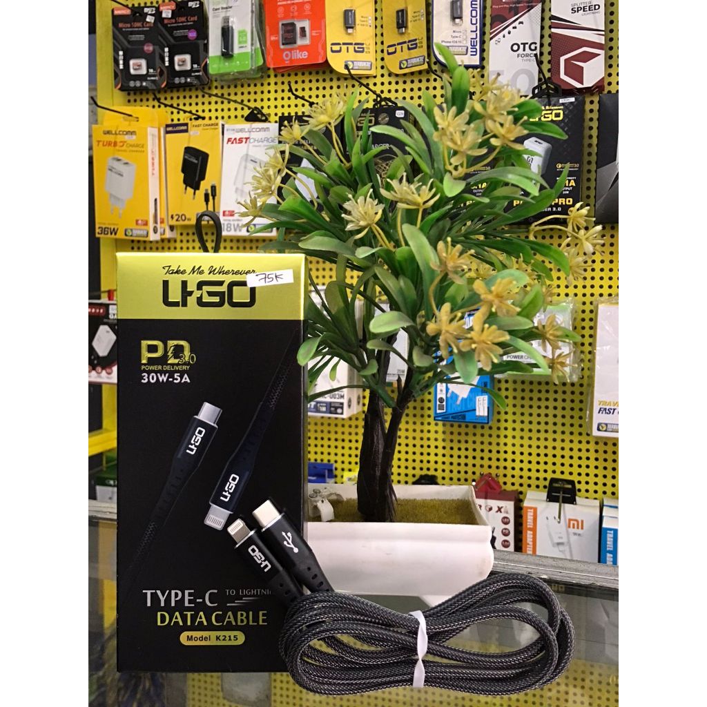 KABEL DATA UGO K216 TYPE-C TO LIGHTNING | Type C to Type C | Usb C
