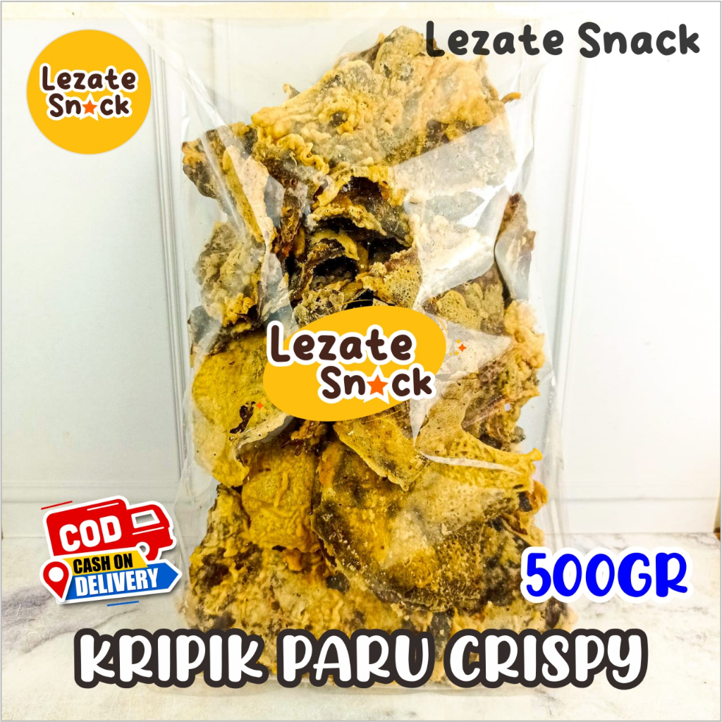 Kripik Paru Sapi Krispy Asli Solo 500gr Kiloan Murah Enak Renyah / Keripik Paru Sapi Tepung Tipis Su