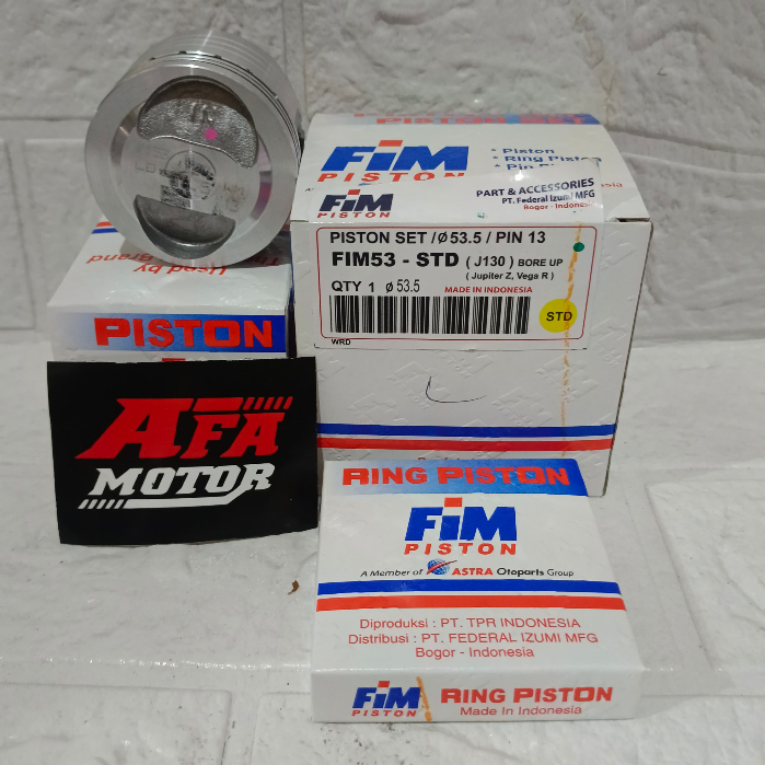 PISTON FIM53 XB BORE UP JUPITER Z VEGA R BEAT SCOOPY KARBU BEAT FI SCOOPY FI BORE UP 53.5 PIN 13