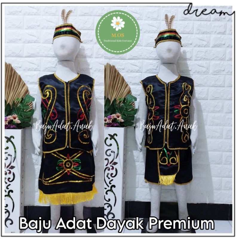 BAJU ADAT DAYAK ANAK LAKI-LAKI | BAJU ADAT DAYAK ANAK PEREMPUAN |KOSTUM  DAYAK ADAT KALIMANTAN READY
