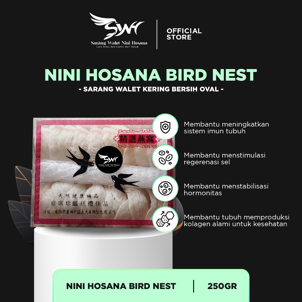 

Sarang Walet Kering Bersih 250GR OVAL