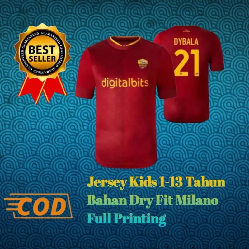 Bast Saller Atasan & Setelan  Jersey Anak As Roma Dybala 1-13 Tahun