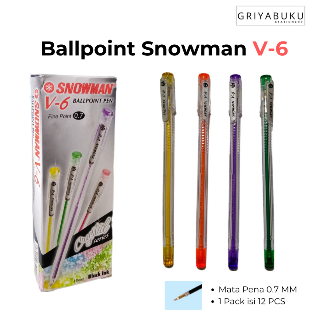 

Pen SNOWMAN V-6 / Bolpoin Pulpen SNOWMAN V-6 V6 V 6