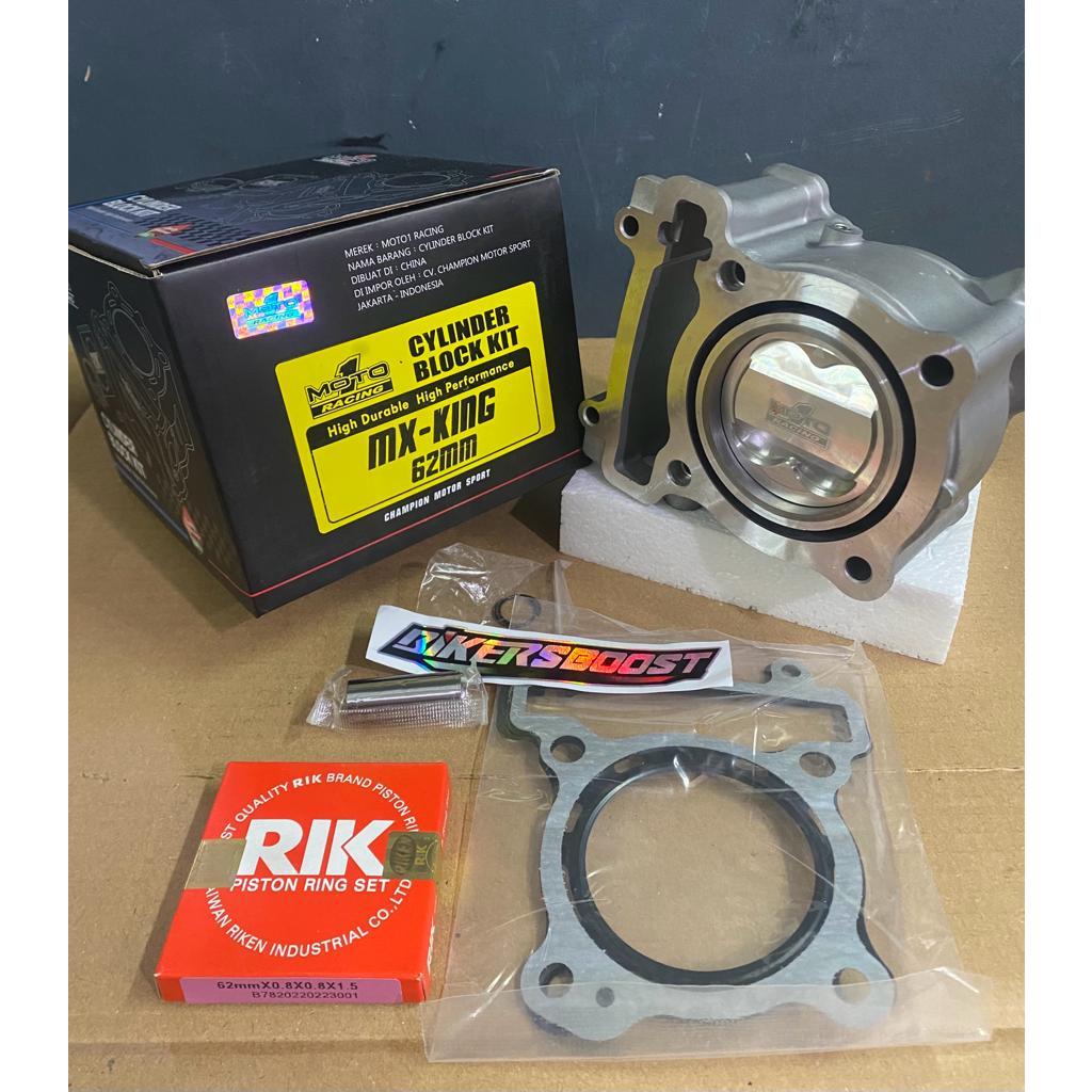 Blok Moto1 Juiter Mx King NVL Vixion 62 mm Bore up BLOK SEHER MOTO 1 ORIGINAL