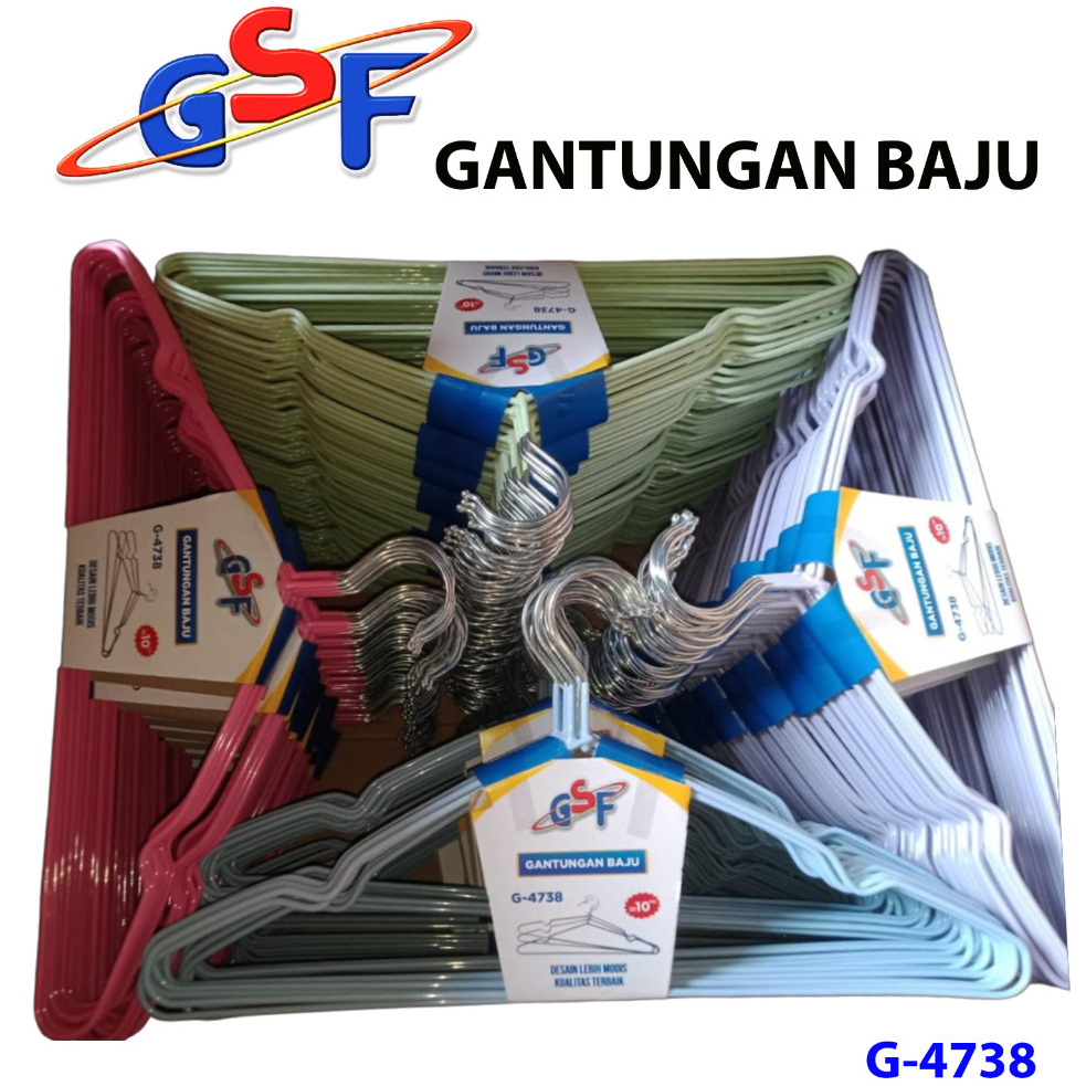 [HOME MART] GANTUNGAN BAJU GSF G-4738 GANTUNGAN BAJU WARNA GSF G4738 GANTUNGAN BAJU 10 PCS GSF 4738