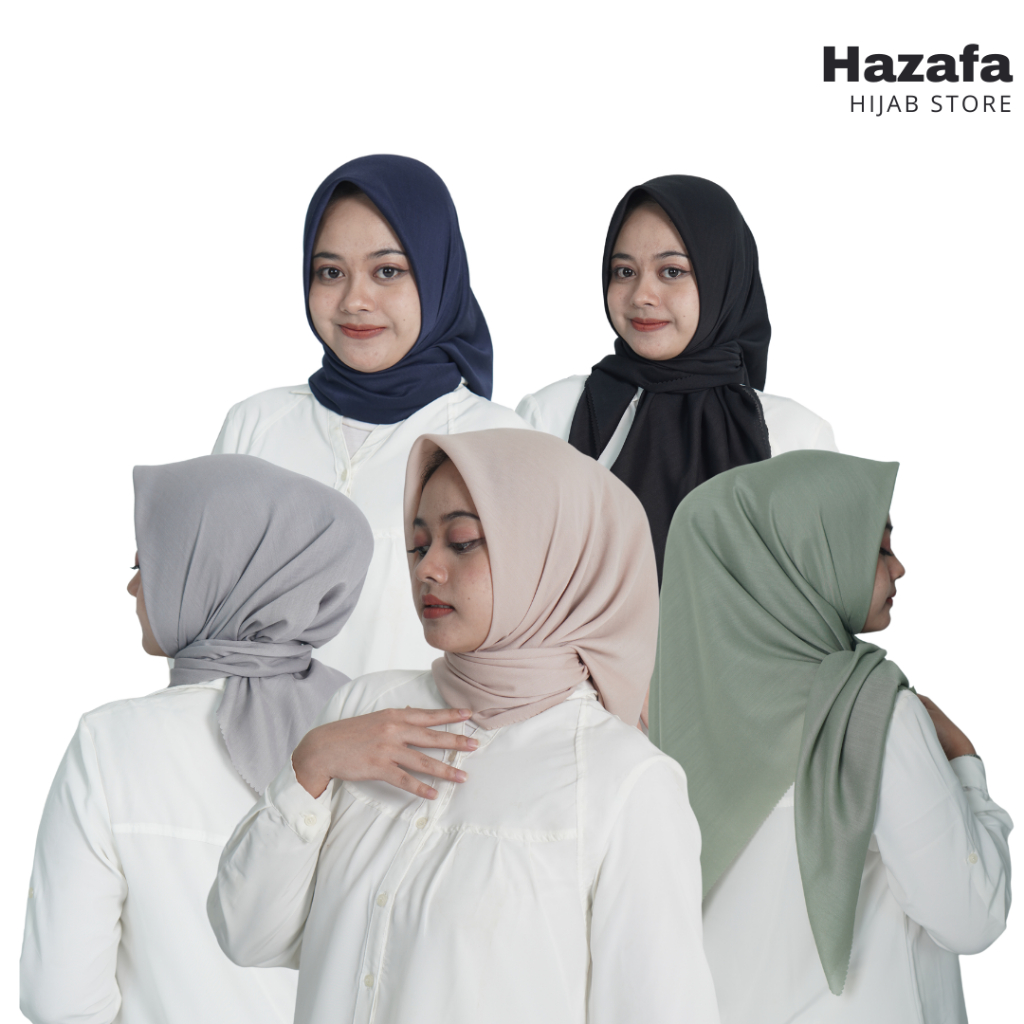 Hazafa - Hijab Segi Empat Jilbab Voal Paris Premium Ukuran 115x115