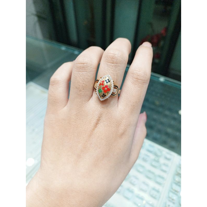 Cincin Wanita Fashion Zircon Mas Kuning UK16 16K 70% 4.68gram (CG95)