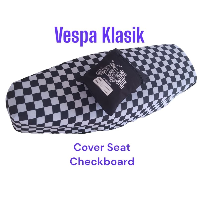 Cover Jok Cover Seat Vespa Klasik Checkboard