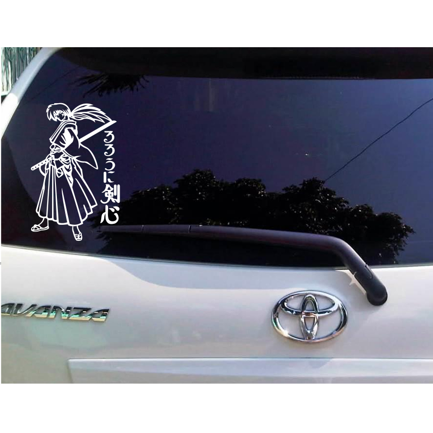 Sticker Mobil Animasi Samurai x Cutting Sticker Samurai X memantulkan cahaya