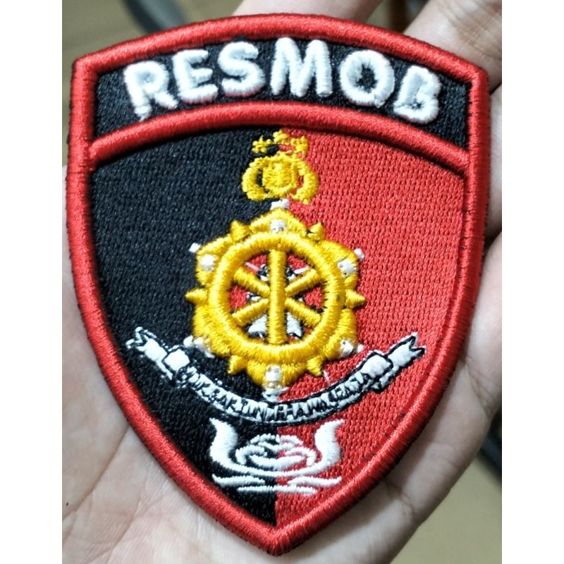 bordir logo Resmob timbul - datar
