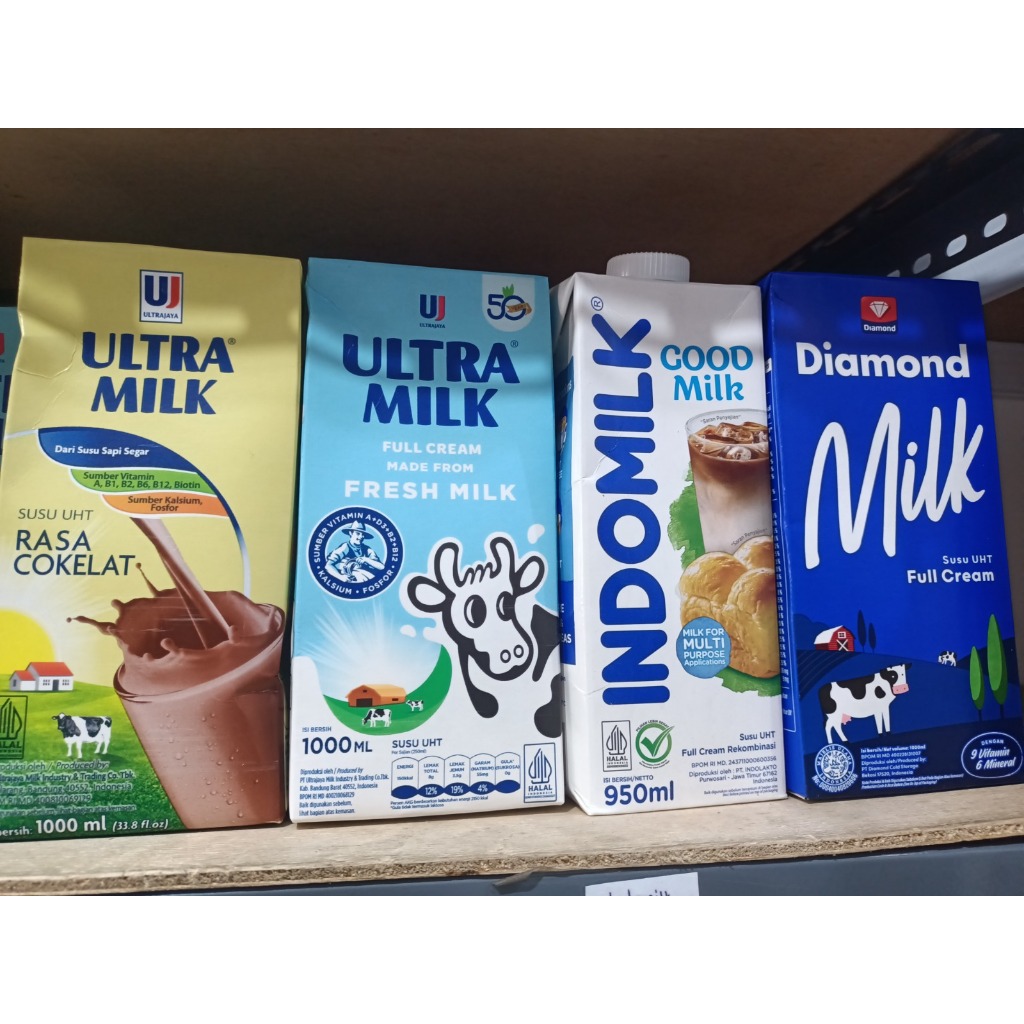 

(1pcs) Susu UHT 1liter ( Ultramilk / diamond / indomilk )