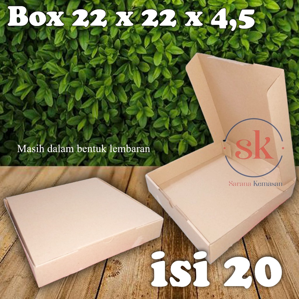 

Box Eflute Dus Packing Souvenir Kotak Pizza Dus Serbaguna Uk 22x22x4,5 (isi 20)