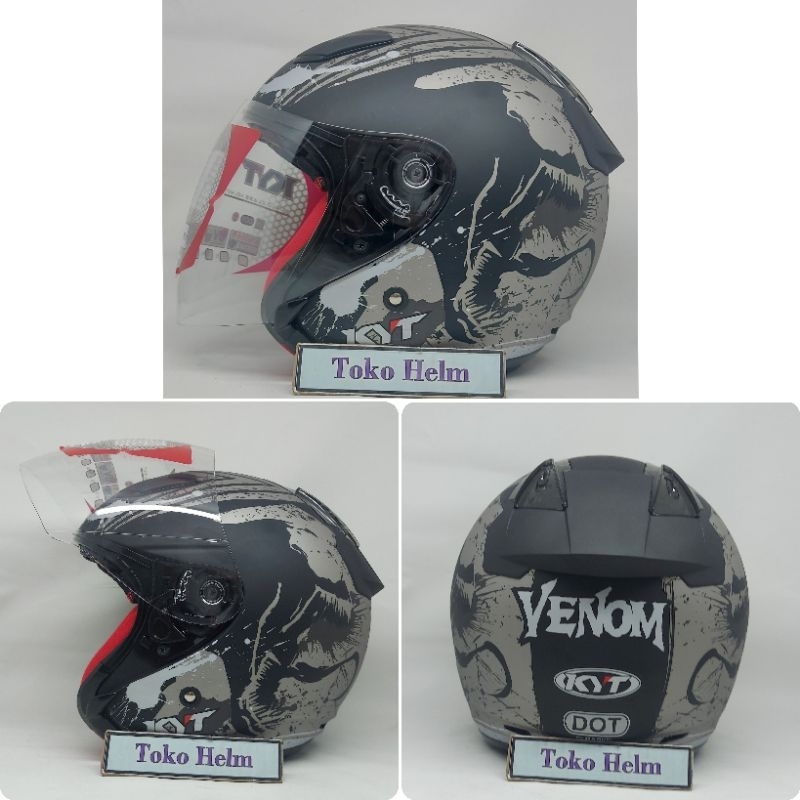 Helm KYT half face KYT DJ maru venom black doff M,L,XL,XXL