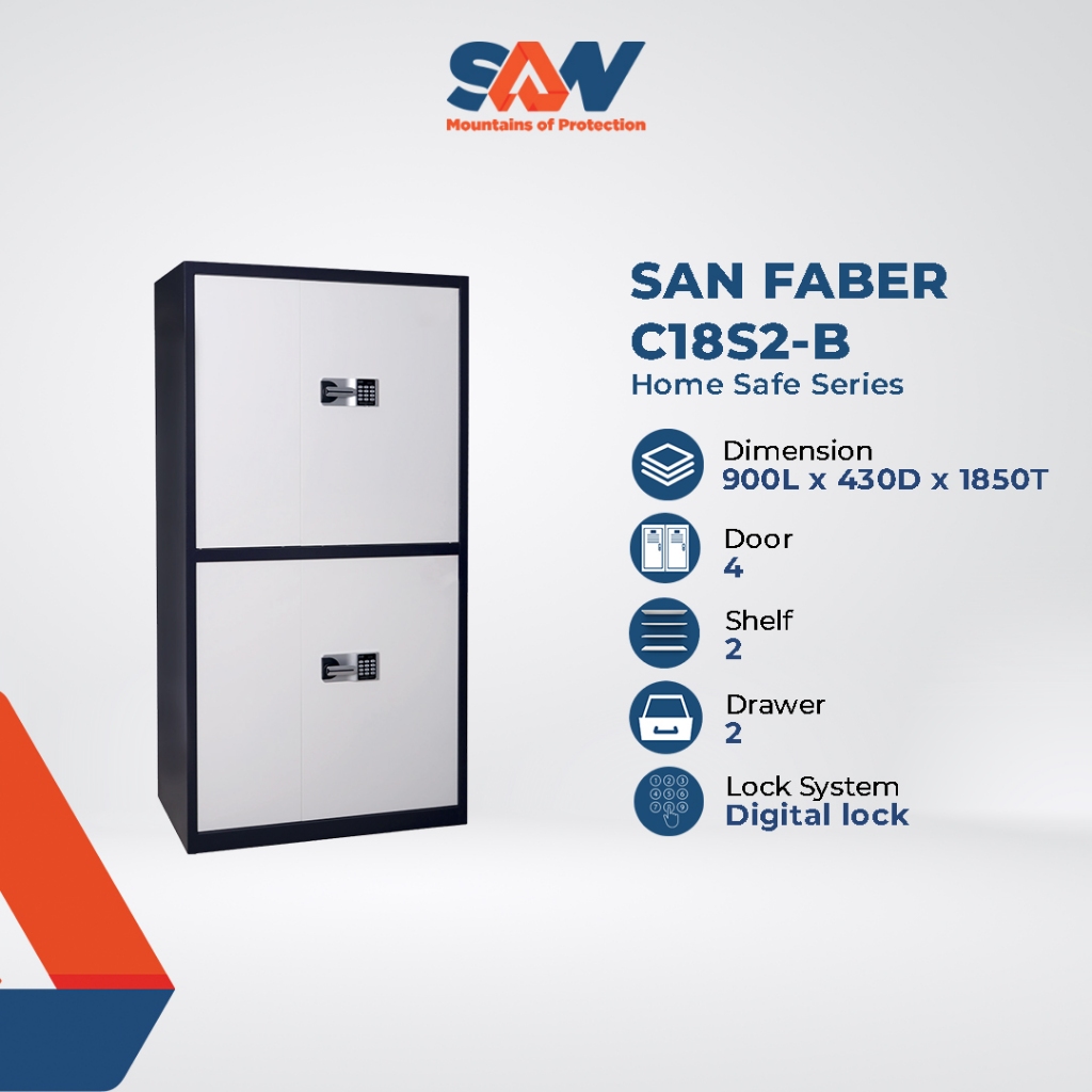 Lemari Arsip Kantor Lemari Arsip Lemari Digital Kabinet Lemari Besi SAN FABER C18S2-B