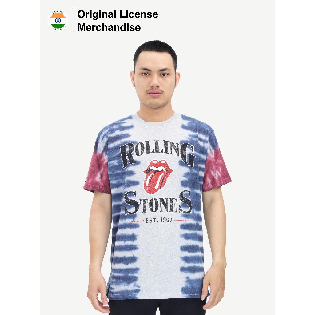 Kaos Baju Motif Sablon Tie Dye Full Print Katun Pria Wanita Casual Premium Band Musik ROLLING STONES