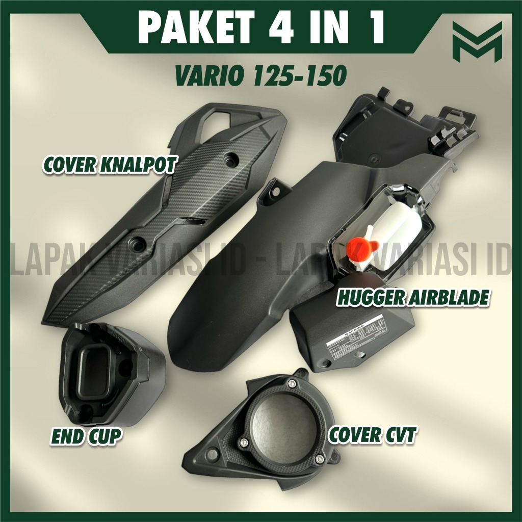 PROMO PAKET HUGGER 4IN1 HONDA VARIO 160 ( 2022-2023 ) PNP HAGER VARIO160 HUGER VARIO AIR BLADE + END