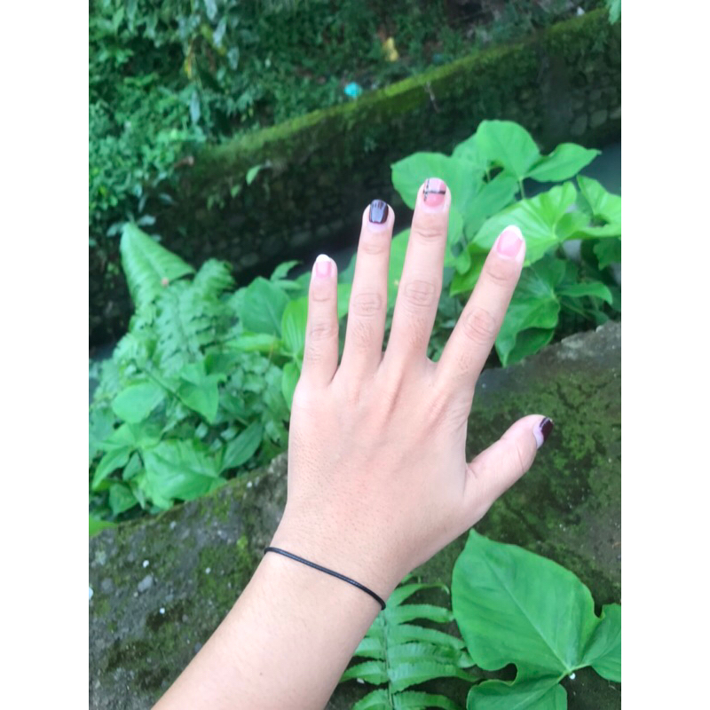 Gelang hitam viral / gelang hitam polos korea / gelang hitam aesthetic / gelang kekinian