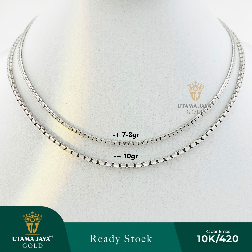 Kalung rantai putih model italy santa 420 / 10k