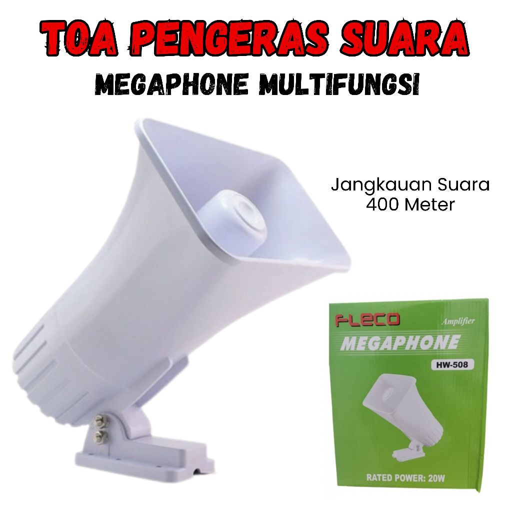 Toa Pengeras Suara FLECO HW-508 20Watt | Megaphone Audio Amplifier Toa Pengeras Suara Jumbo