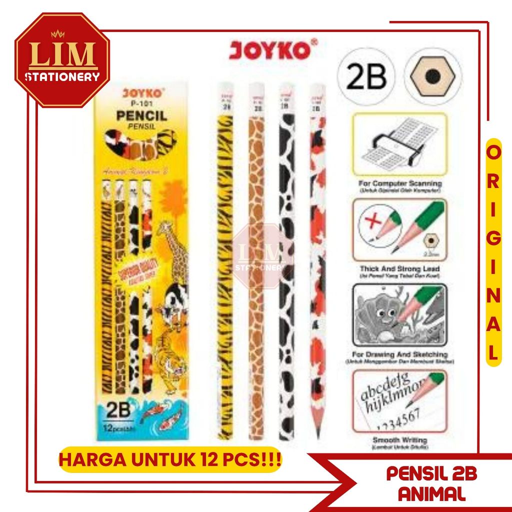

Pensil 2B P101 Animal Joyko (12pcs)