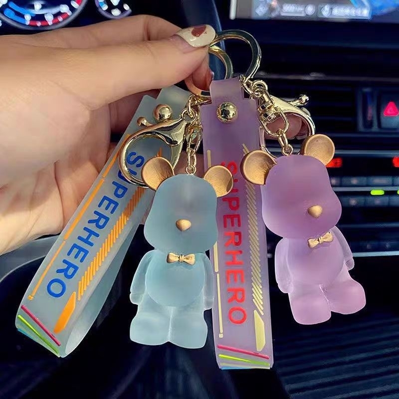 0548 VVV CASE Gantungan kunci bear space beruang kristal  astronot keychain lucu candy korea besar g