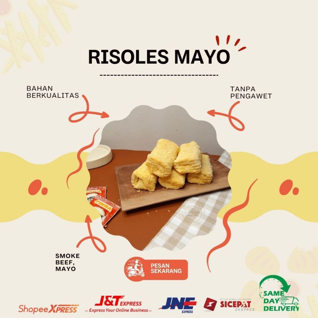 

DanMeal - Risoles Mayo isi 5, Risol smoke beef isi 5, risol mayones isi 5 Frozen
