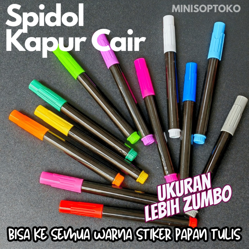 

ZZ7949 SPIDOL KAPUR CAIR CHALK LIQUID WATER BASE UNTUK STIKER PAPAN TULIS - JUMBO eiivd