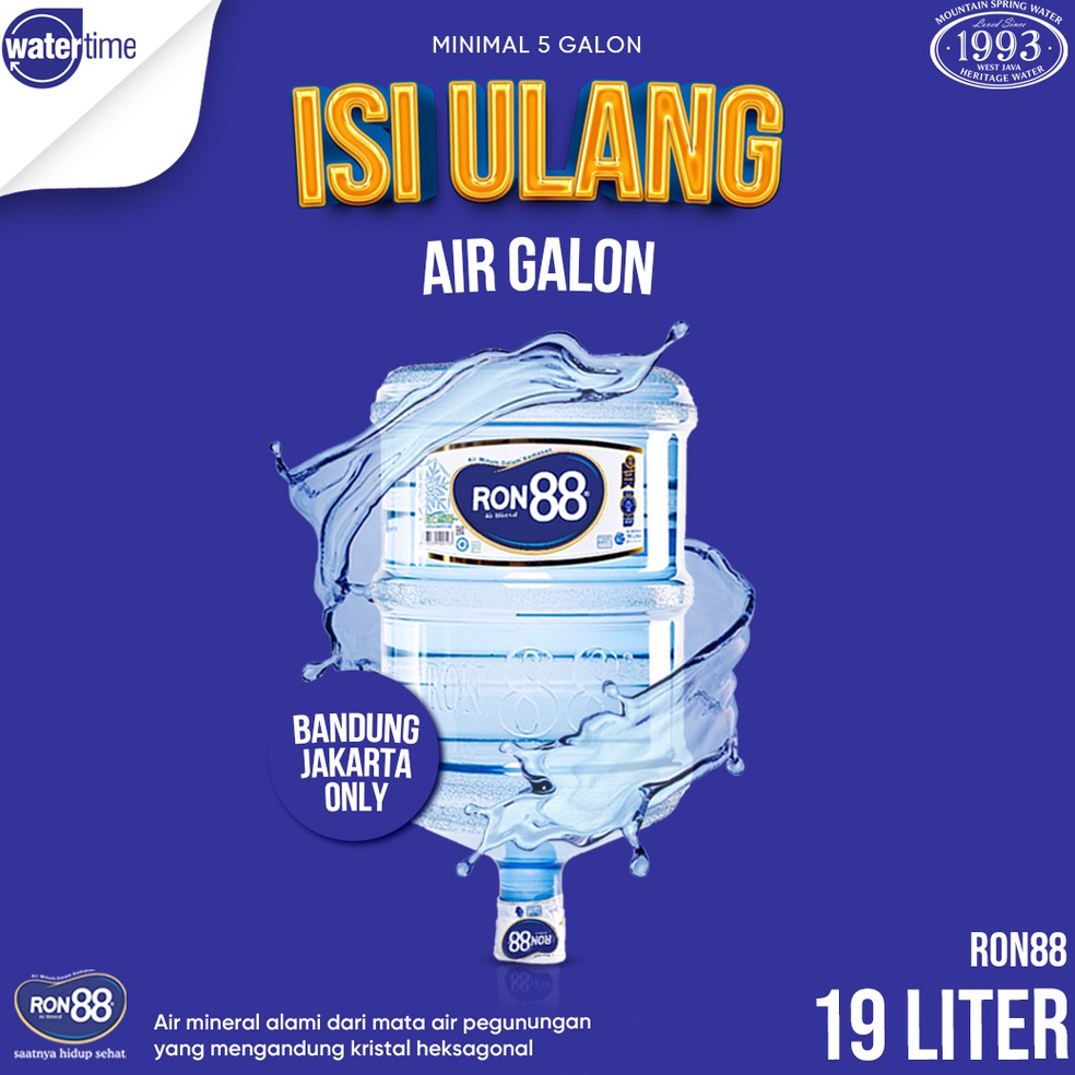 

62 Isi Ulang Air Galon RON88 19 liter Pembelian Minimal 5 Galon Best Product