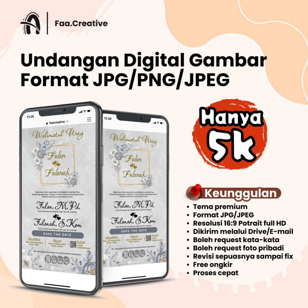 Undangan Digital Gambar / JPEG / JPG (Pernikahan)