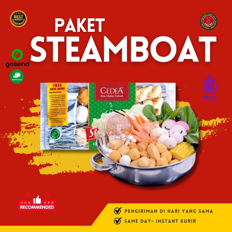 

Steamboat Ikan Olahan Cedea | Cedea Steamboat Tomyam | Cedea Steamboat Set for Shabu shabu Sukiyaki | Paket Steamboat Cedea plus Bumbu | Frozen Food Cedea Paket Bakso Steamboat | Steamboat Set Kuah Dashi Kuah Tomyam