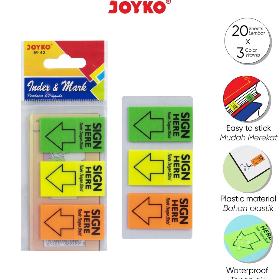 

Buruan Beli Index & Mark Penanda Pembatas Joyko IM-42 Plastik Stok Banyak