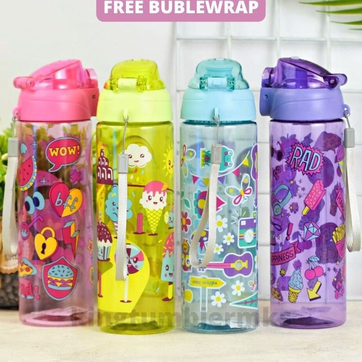 Ready Botol Minum Smiggle Botol Minum Anak Sekolah Warna Warni Lucu Flip Top Body Colorful