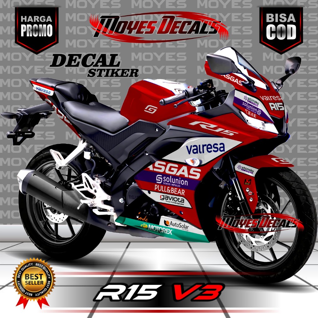 Decal R15 V3 Full Body Stiker R15 V3 Full Body  Warna Merah Bisa COD