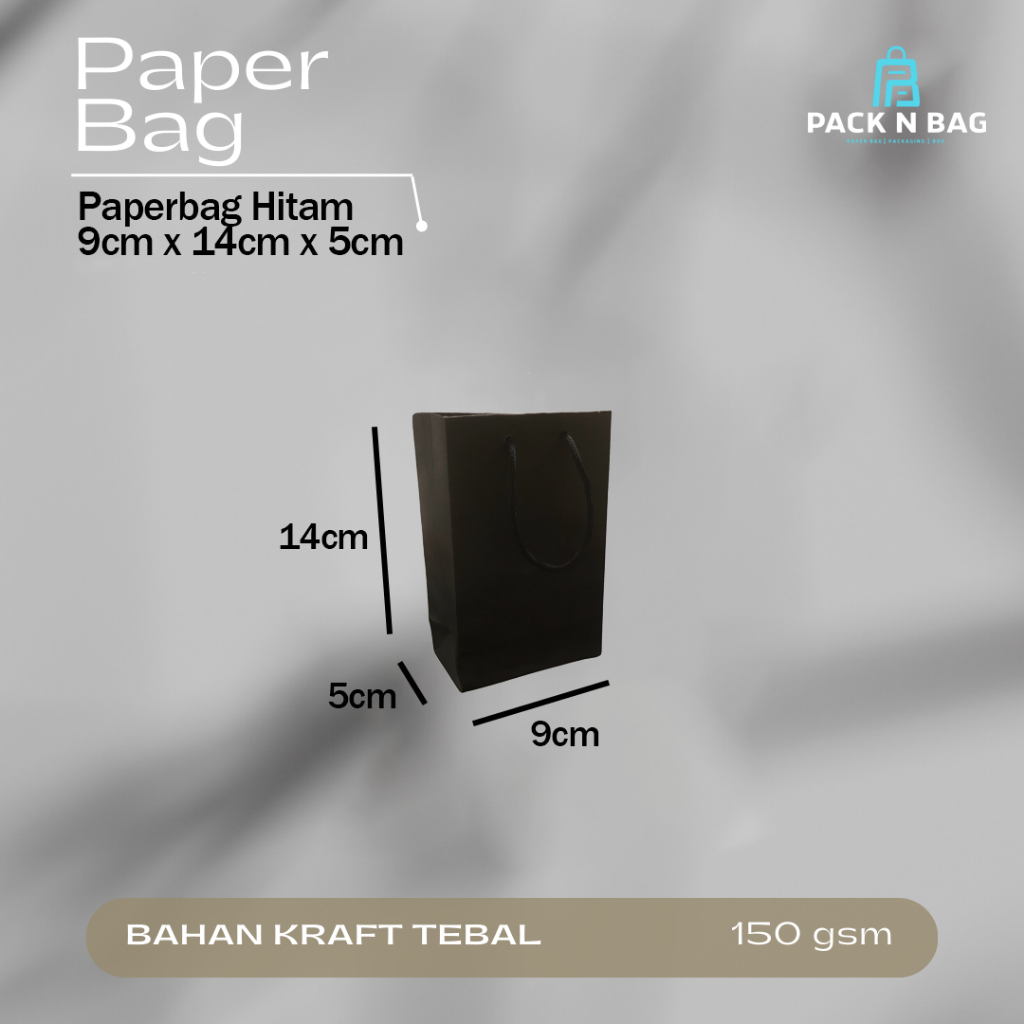 

Paperbag HITAM 9x14 ukuran kecil parfum