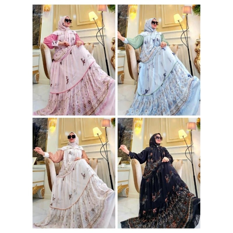 LUZHA DRESS SET HIJAB//100% ORIGINAL BRAND MISS JASMINE//CERUTY CINDERELLA PREMIUM//BEST SELLER//PRE