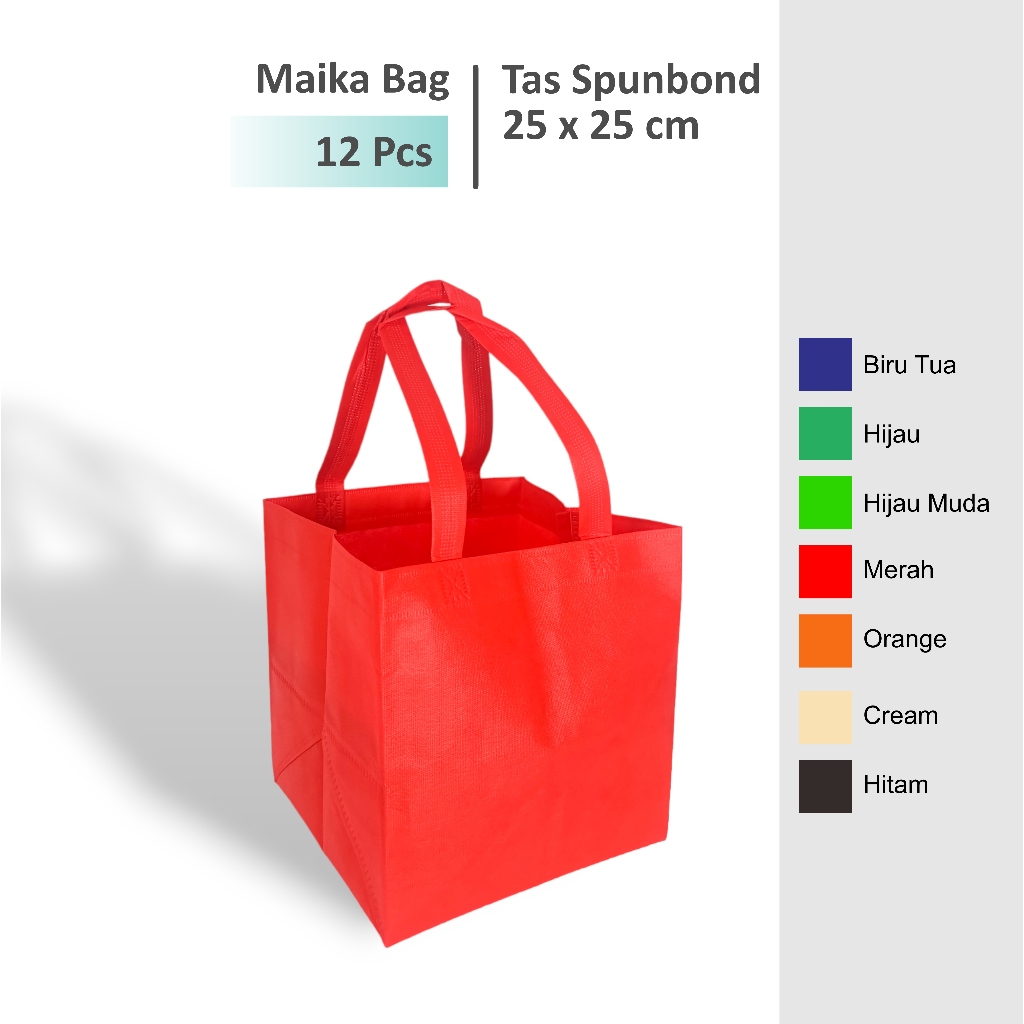 

(12 Pcs) Tas Hajatan 25x25 cm / Tas Box Nasi / Tas Spunbond