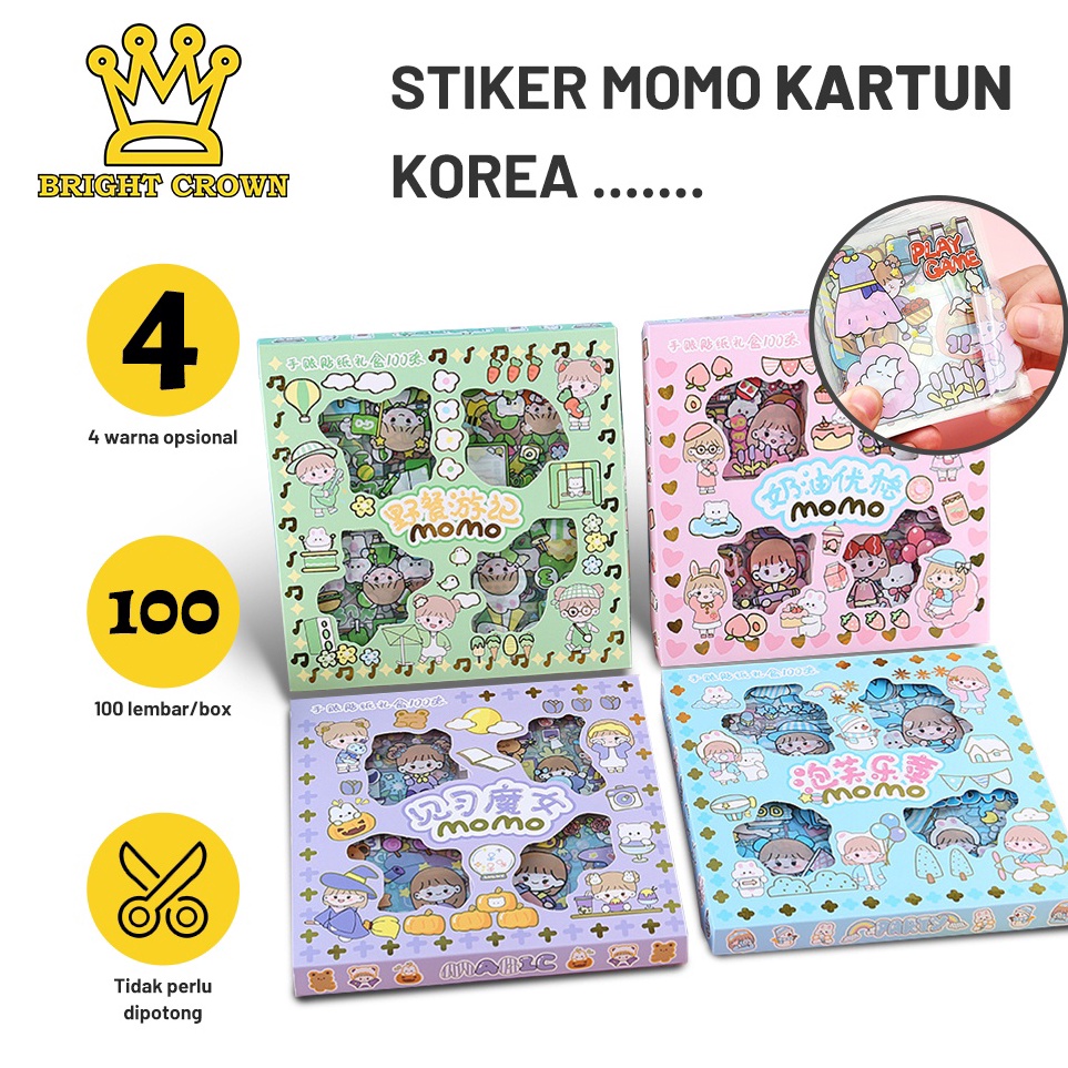 

Kirim Sekarang Bright Crown Stiker Momo Motif Kartun Korea Lucu Dapat Box Isi 100 LEMBAR/ Sticker Momo Cute Aesthetic Waterproof Dekorasi Handbook Scrapbook DIY Serba Murah