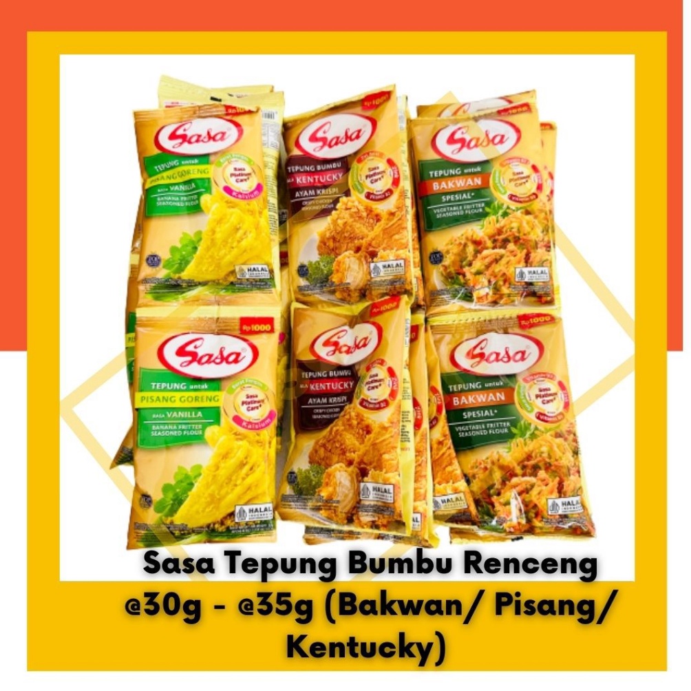 

➶ Sasa Tepung Bumbu Renceng ukuran @30g - @35g (Bakwan/Pisang Goreng/ Kentucky) lczkt