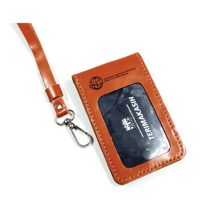 

TIPE LTR560 Name Tag Kulit Sapi Tan Logo Kementerian ATR/BPN - Lanyard Bergaransi