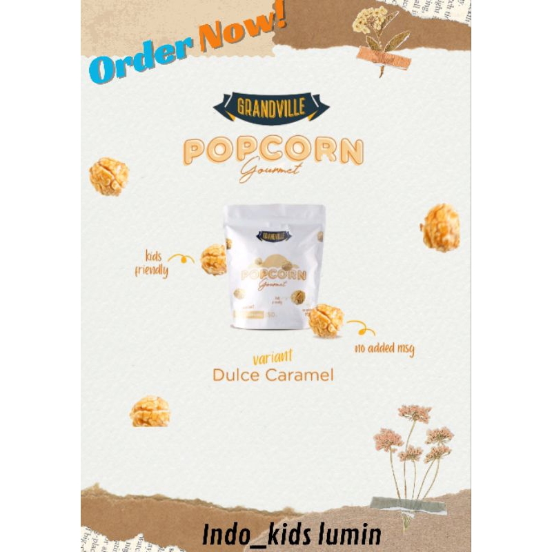 

grandville popcorn gourmet (dulce caramel) /snack anak sehat