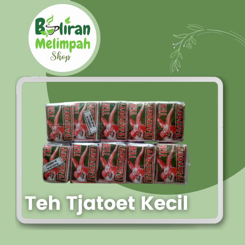 

Teh Tjatoet Kecil 40 gram isi 10 bungkus / teh catut kecil/ teh tjatut / teh catoet hijau / teh tegal