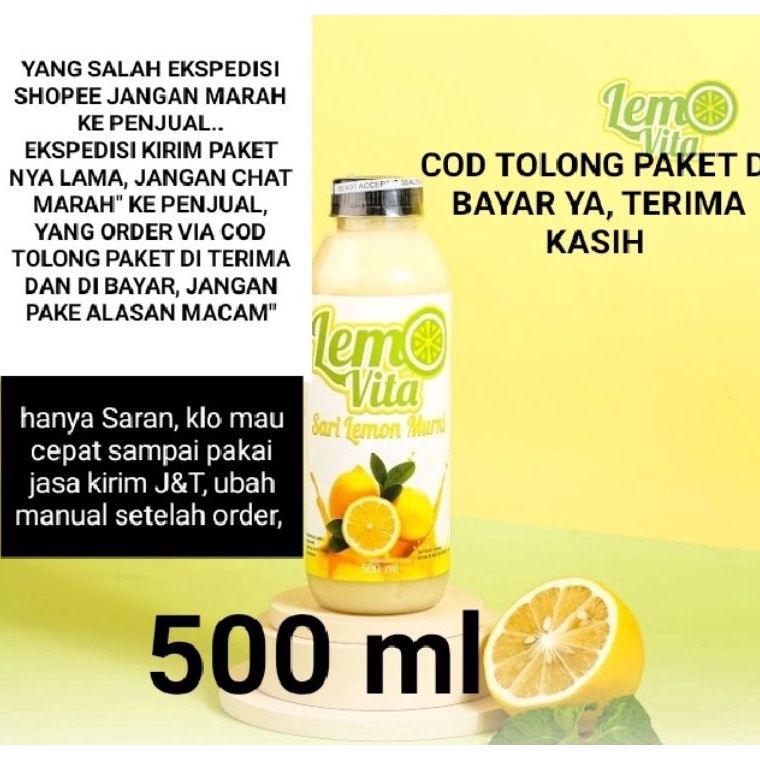 

[I0E33] Sari lemon fresh Lemovita 500ml jus diet detoks alami Reeady Stok )人