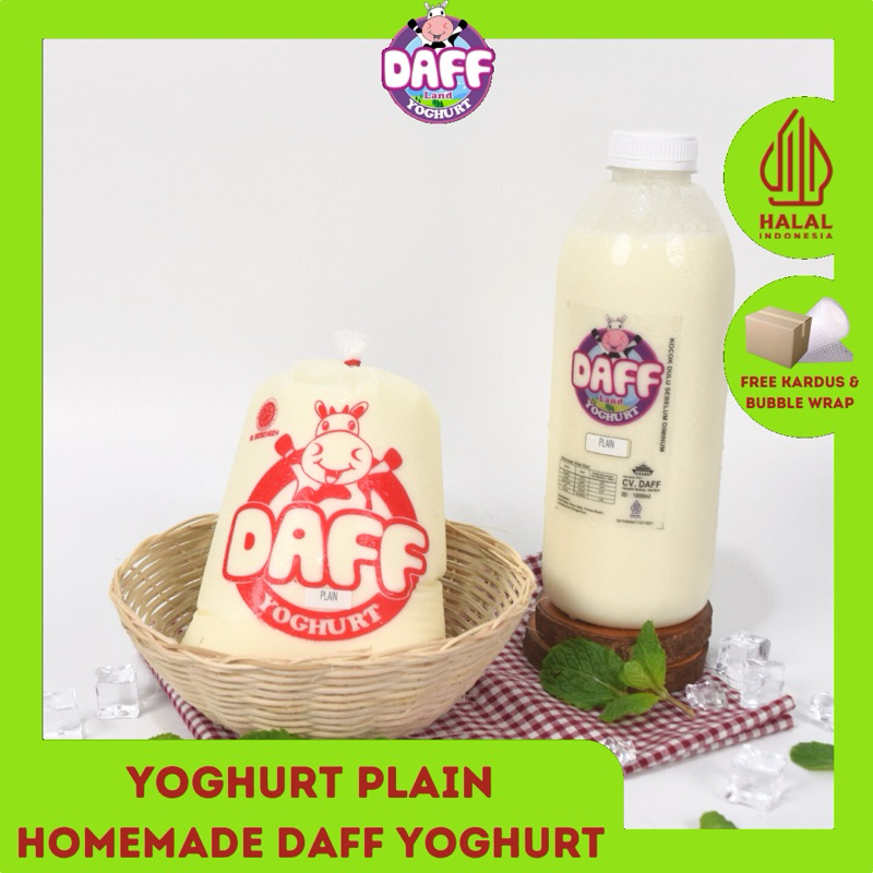 

(BPOM) YOGURT PLAIN LOW FAT TEKSTUR KENTAL 100% ORIGINAL | DAFF YOGHURT