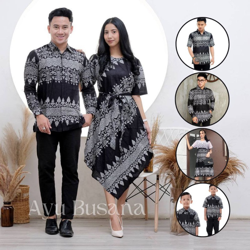 Baju couple dress lancip dress brokat keluarga pria dan wanita modern batik couple keluarga dress natalan motif ANJANI