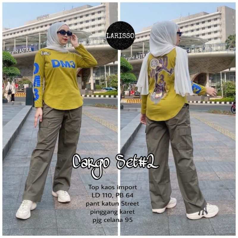 CARGO SET SETELAN CELANA WANITA SETCEL CARGO TERBARU